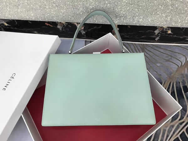 Replica Discount Light Green Celine Clasp Distressed Leather Tote Bag